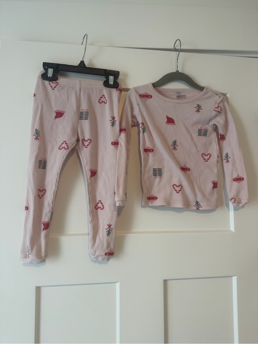 Carter's Light Pink Holiday Heart & Gift Pajama Set